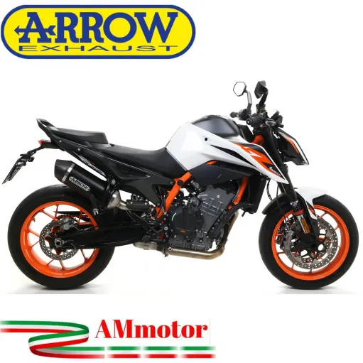 Terminale Di Scarico Arrow Ktm 890 Duke R 2020 Slip-On Race-Tech Alluminio Dark Moto Fondello Carbonio