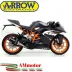 Terminale Di Scarico Arrow Ktm RC 125 15 - 2016 Slip-On Thunder Alluminio Dark Moto Fondello Carbonio