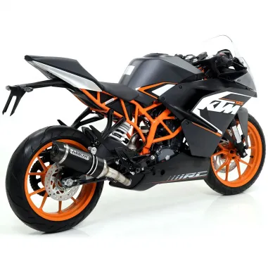 Terminale Di Scarico Arrow Ktm RC 125 15 - 2016 Slip-On Thunder Alluminio Dark Moto Fondello Carbonio