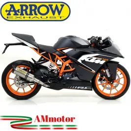 Terminale Di Scarico Arrow Ktm RC 125 15 - 2016 Slip-On Thunder Titanio Moto Fondello Carbonio