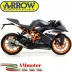 Terminale Di Scarico Arrow Ktm RC 125 15 - 2016 Slip-On Thunder Titanio Moto Fondello Carbonio