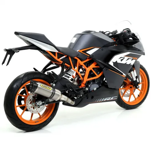 Terminale Di Scarico Arrow Ktm RC 125 15 - 2016 Slip-On Thunder Titanio Moto Fondello Carbonio