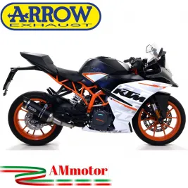 Terminale Di Scarico Arrow Ktm RC 125 17 - 2020 Slip-On Thunder Alluminio Dark Moto Fondello Carbonio