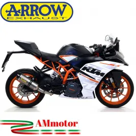 Terminale Di Scarico Arrow Ktm RC 125 17 - 2020 Slip-On Thunder Titanio Moto Fondello Carbonio