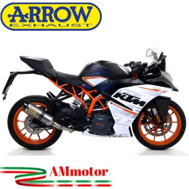 Terminale Di Scarico Arrow Ktm RC 125 17 - 2020 Slip-On Thunder Titanio Moto Fondello Carbonio