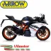 Terminale Di Scarico Arrow Ktm RC 125 17 - 2020 Slip-On Thunder Titanio Moto Fondello Carbonio