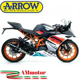 Terminale Di Scarico Arrow Ktm RC 390 15 - 2016 Slip-On Thunder Alluminio Dark Moto Fondello Carbonio