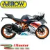 Terminale Di Scarico Arrow Ktm RC 390 15 - 2016 Slip-On Thunder Alluminio Dark Moto Fondello Carbonio
