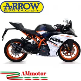 Terminale Di Scarico Arrow Ktm RC 390 17 - 2020 Slip-On Thunder Alluminio Dark Moto Fondello Carbonio