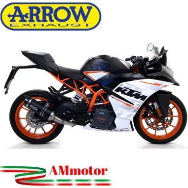 Terminale Di Scarico Arrow Ktm RC 390 17 - 2020 Slip-On Thunder Alluminio Dark Moto Fondello Carbonio
