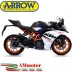 Terminale Di Scarico Arrow Ktm RC 390 17 - 2020 Slip-On Thunder Alluminio Dark Moto Fondello Carbonio