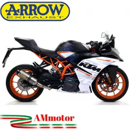 Terminale Di Scarico Arrow Ktm RC 390 17 - 2020 Slip-On Thunder Titanio Moto Fondello Carbonio
