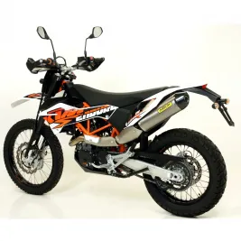 Terminale Di Scarico Arrow Ktm 690 Enduro R 09 - 2016 Slip-On Race-Tech Titanio Moto Fondello Carbonio 2