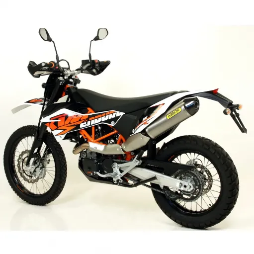 Terminale Di Scarico Arrow Ktm 690 Enduro R 09 - 2016 Slip-On Race-Tech Titanio Moto Fondello Carbonio