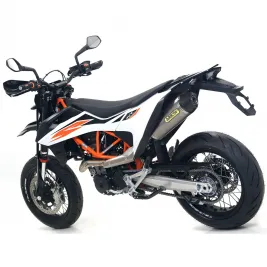 Terminale Di Scarico Arrow Ktm 690 Smc R 19 - 2020 Slip-On Race-Tech Titanio Moto Fondello Carbonio 2