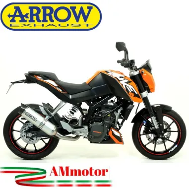 Terminale Di Scarico Arrow Ktm Duke 125 11 - 2016 Slip-On Street Thunder Alluminio Moto Fondello Carbonio
