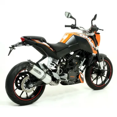 Terminale Di Scarico Arrow Ktm Duke 125 11 - 2016 Slip-On Street Thunder Alluminio Moto Fondello Carbonio