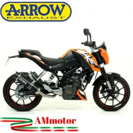 Terminale Di Scarico Arrow Ktm Duke 125 11 - 2016 Slip-On Street Thunder Alluminio Dark Moto Fondello Carbonio