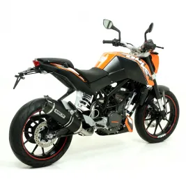 Terminale Di Scarico Arrow Ktm Duke 125 11 - 2016 Slip-On Street Thunder Alluminio Dark Moto Fondello Carbonio 2
