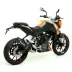 Terminale Di Scarico Arrow Ktm Duke 125 11 - 2016 Slip-On Street Thunder Alluminio Dark Moto Fondello Carbonio