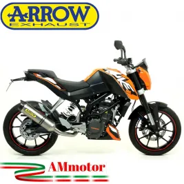 Terminale Di Scarico Arrow Ktm Duke 125 11 - 2016 Slip-On Street Thunder Titanio Moto Fondello Carbonio