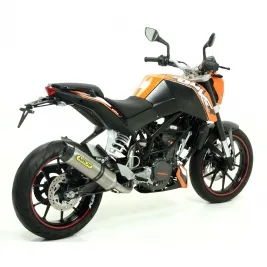 Terminale Di Scarico Arrow Ktm Duke 125 11 - 2016 Slip-On Street Thunder Titanio Moto Fondello Carbonio 2