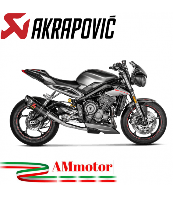 Akrapovic Triumph Street Triple 765 S / R / RS 17 - 2019 Terminale Di Scarico Slip-On Line Carbonio Moto Racing