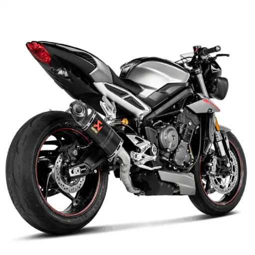 Akrapovic Triumph Street Triple 765 S / R / RS 17 - 2019 Terminale Di Scarico Slip-On Line Carbonio Moto Racing