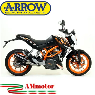 Terminale Di Scarico Arrow Ktm Duke 390 13 - 2016 Slip-On Thunder Alluminio Dark Moto Fondello Carbonio