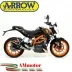 Terminale Di Scarico Arrow Ktm Duke 390 13 - 2016 Slip-On Thunder Alluminio Dark Moto Fondello Carbonio