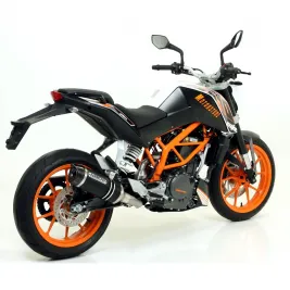 Terminale Di Scarico Arrow Ktm Duke 390 13 - 2016 Slip-On Thunder Alluminio Dark Moto Fondello Carbonio 2