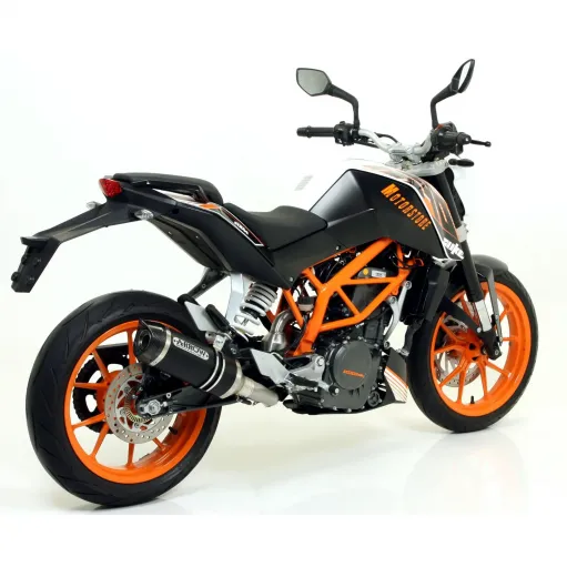 Terminale Di Scarico Arrow Ktm Duke 390 13 - 2016 Slip-On Thunder Alluminio Dark Moto Fondello Carbonio