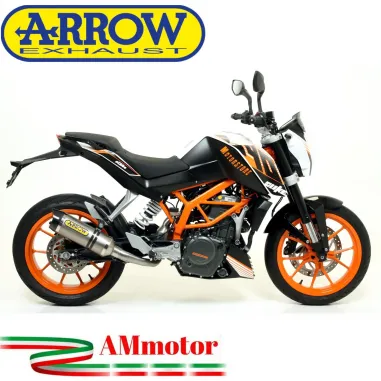 Terminale Di Scarico Arrow Ktm Duke 390 13 - 2016 Slip-On Thunder Titanio Moto Fondello Carbonio