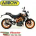 Terminale Di Scarico Arrow Ktm Duke 390 13 - 2016 Slip-On Thunder Titanio Moto Fondello Carbonio