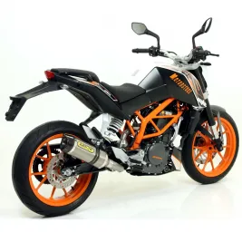 Terminale Di Scarico Arrow Ktm Duke 390 13 - 2016 Slip-On Thunder Titanio Moto Fondello Carbonio 2