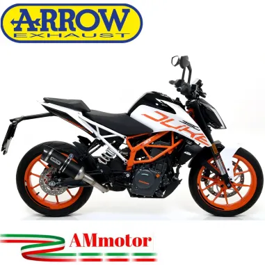 Terminale Di Scarico Arrow Ktm Duke 390 17 - 2020 Slip-On Thunder Alluminio Dark Moto Fondello Carbonio