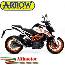 Terminale Di Scarico Arrow Ktm Duke 390 17 - 2020 Slip-On Thunder Titanio Moto Fondello Carbonio