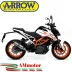Terminale Di Scarico Arrow Ktm Duke 390 17 - 2020 Slip-On Thunder Titanio Moto Fondello Carbonio