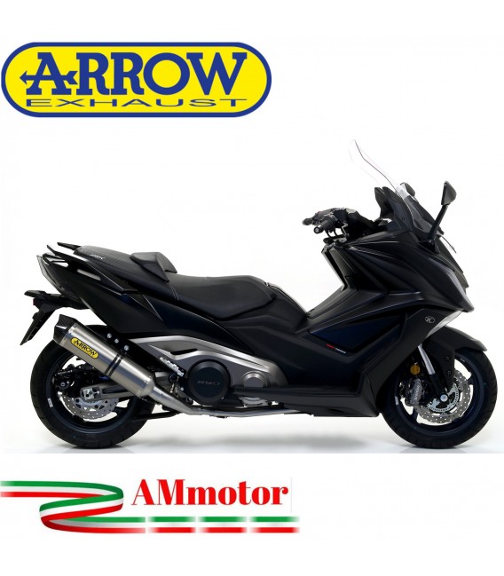 Terminale Di Scarico Arrow Kymco AK 550 17 - 2020 Slip-On Race-Tech Titanio Moto Scooter Fondello Carbonio