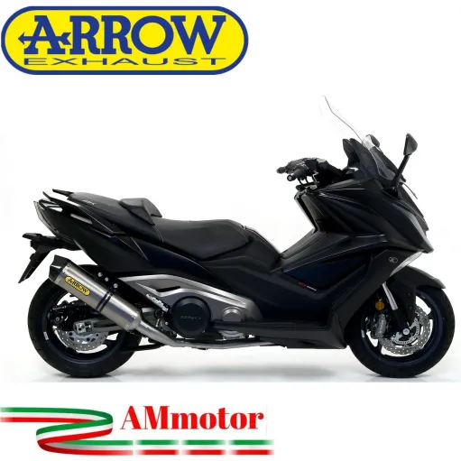Terminale Di Scarico Arrow Kymco AK 550 17 - 2020 Slip-On Race-Tech Titanio Moto Scooter Fondello Carbonio