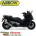 Terminale Di Scarico Arrow Kymco AK 550 17 - 2020 Slip-On Race-Tech Titanio Moto Scooter Fondello Carbonio