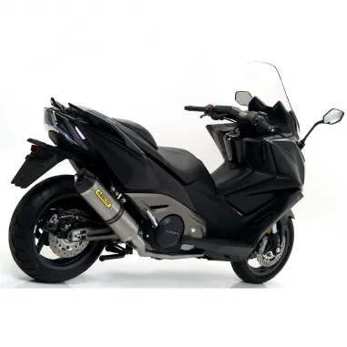 Terminale Di Scarico Arrow Kymco AK 550 17 - 2020 Slip-On Race-Tech Titanio Moto Scooter Fondello Carbonio