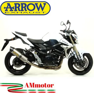 Terminale Di Scarico Arrow Suzuki Gsr 750 11 - 2016 Slip-On Race-Tech Titanio Moto Fondello Carbonio