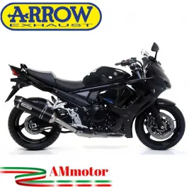 Terminale Di Scarico Arrow Suzuki Gsx 1250 F 10 - 2016 Slip-On Race-Tech Alluminio Dark Moto Fondello Carbonio