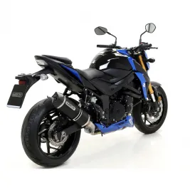 Terminale Di Scarico Arrow Suzuki Gsx-S 750 17 - 2020 Slip-On Race-Tech Alluminio Dark Moto Fondello Carbonio 2