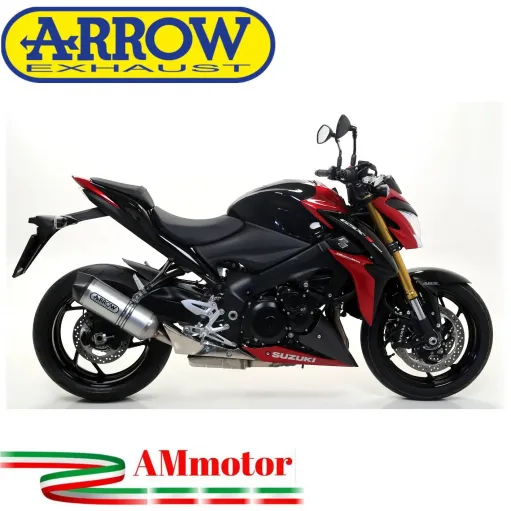 Terminale Di Scarico Arrow Suzuki Gsx-S 1000 / 1000 F 15 - 2016 Slip-On Race-Tech Alluminio Moto Fondello Carbonio