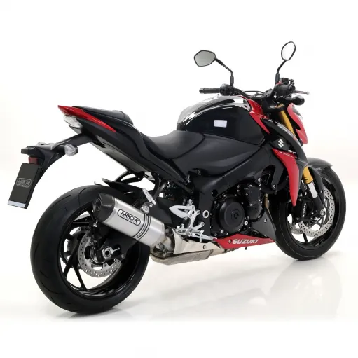 Terminale Di Scarico Arrow Suzuki Gsx-S 1000 / 1000 F 15 - 2016 Slip-On Race-Tech Alluminio Moto Fondello Carbonio