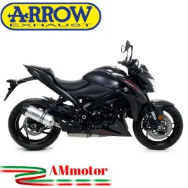 Terminale Di Scarico Arrow Suzuki Gsx-S 1000 / 1000 F 17 - 2020 Slip-On Race-Tech Alluminio Moto Fondello Carbonio