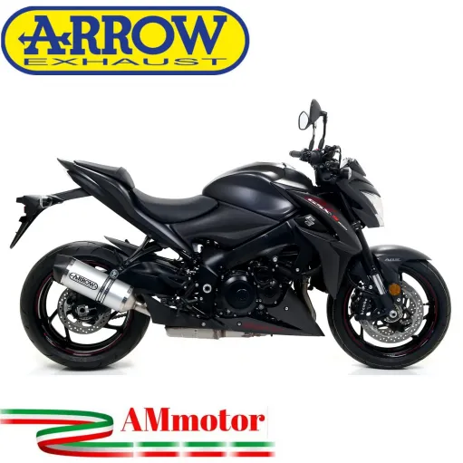 Terminale Di Scarico Arrow Suzuki Gsx-S 1000 / 1000 F 17 - 2020 Slip-On Race-Tech Alluminio Moto Fondello Carbonio