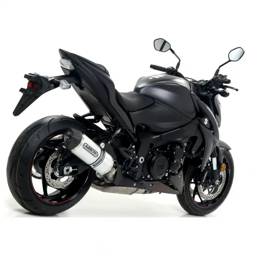 Terminale Di Scarico Arrow Suzuki Gsx-S 1000 / 1000 F 17 - 2020 Slip-On Race-Tech Alluminio Moto Fondello Carbonio